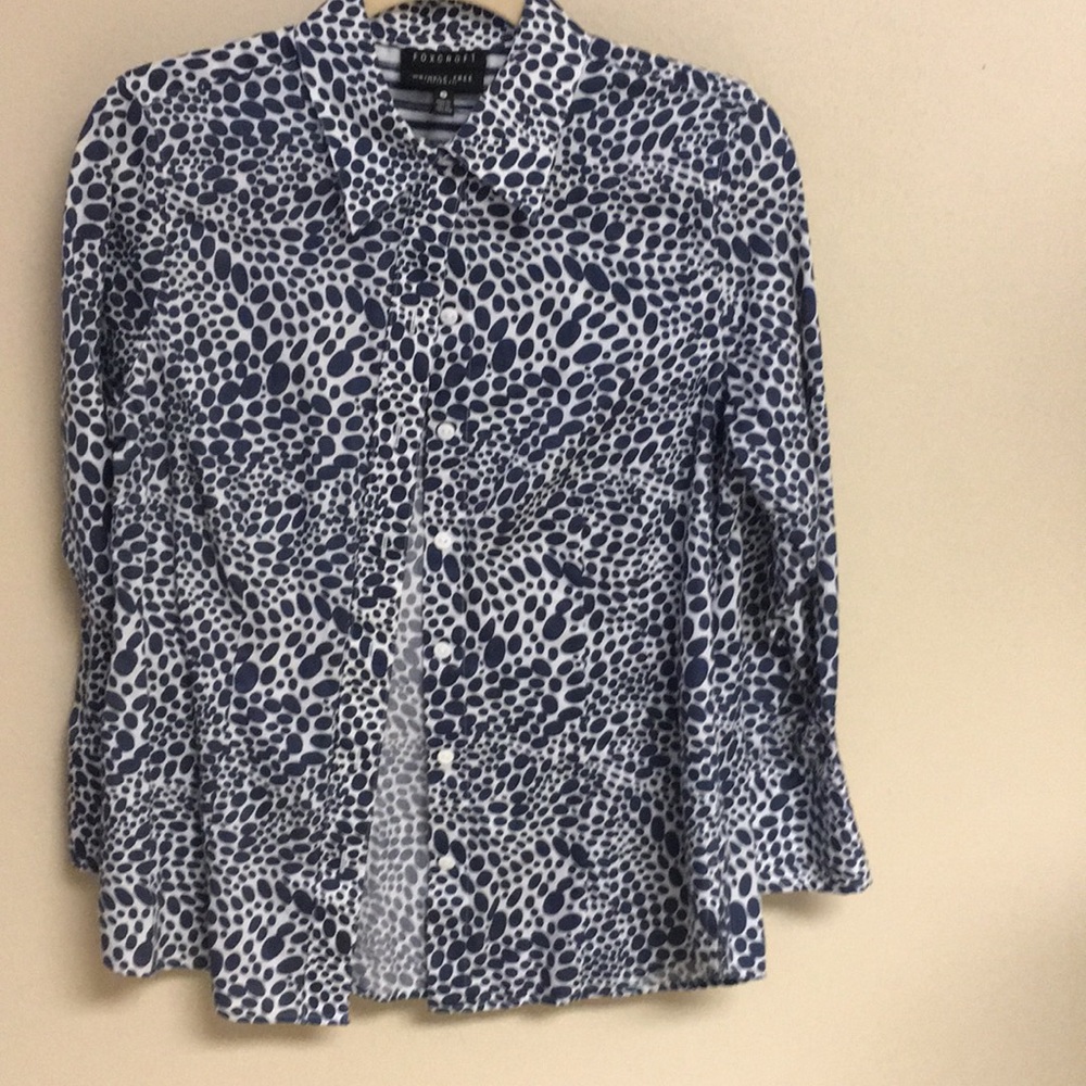 Navy Dotted Button Down - image 1